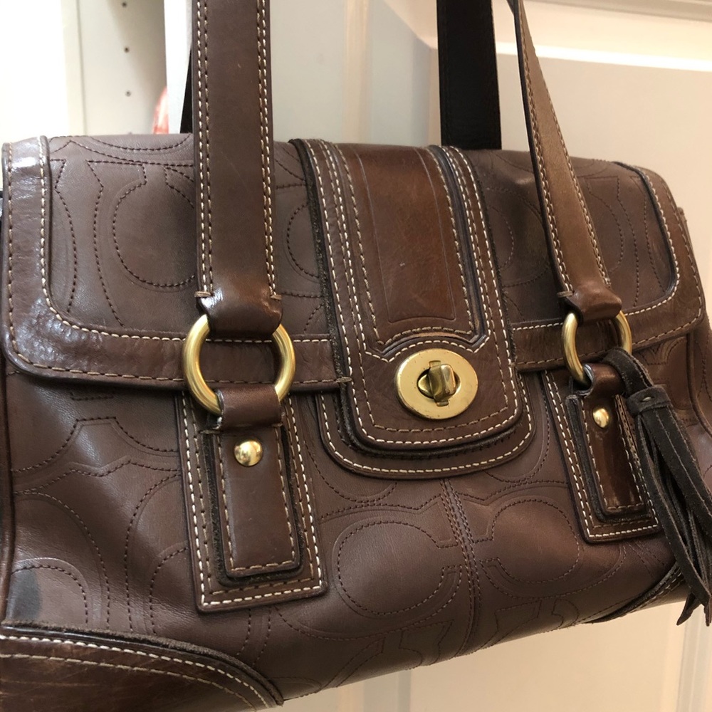 Vintage Coach Satchel - Dark Brown Leather